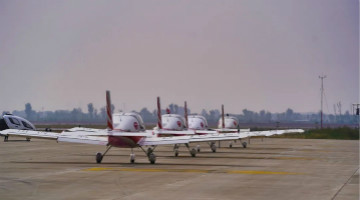 九州ku酷游四机航行编队惊艳尧城（太原）国际通用航空航行大会