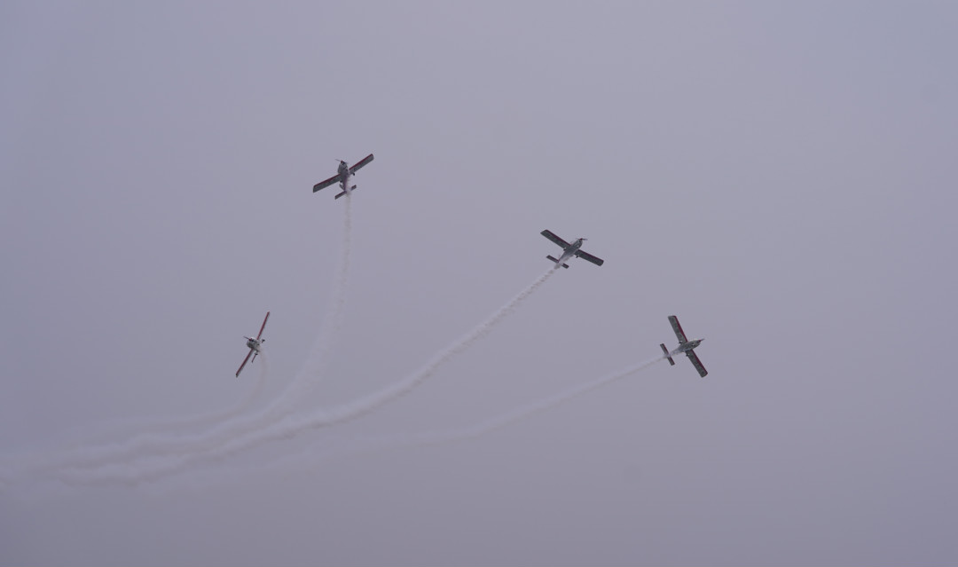 九州ku酷游四机航行编队惊艳尧城（太原）国际通用航空航行大会