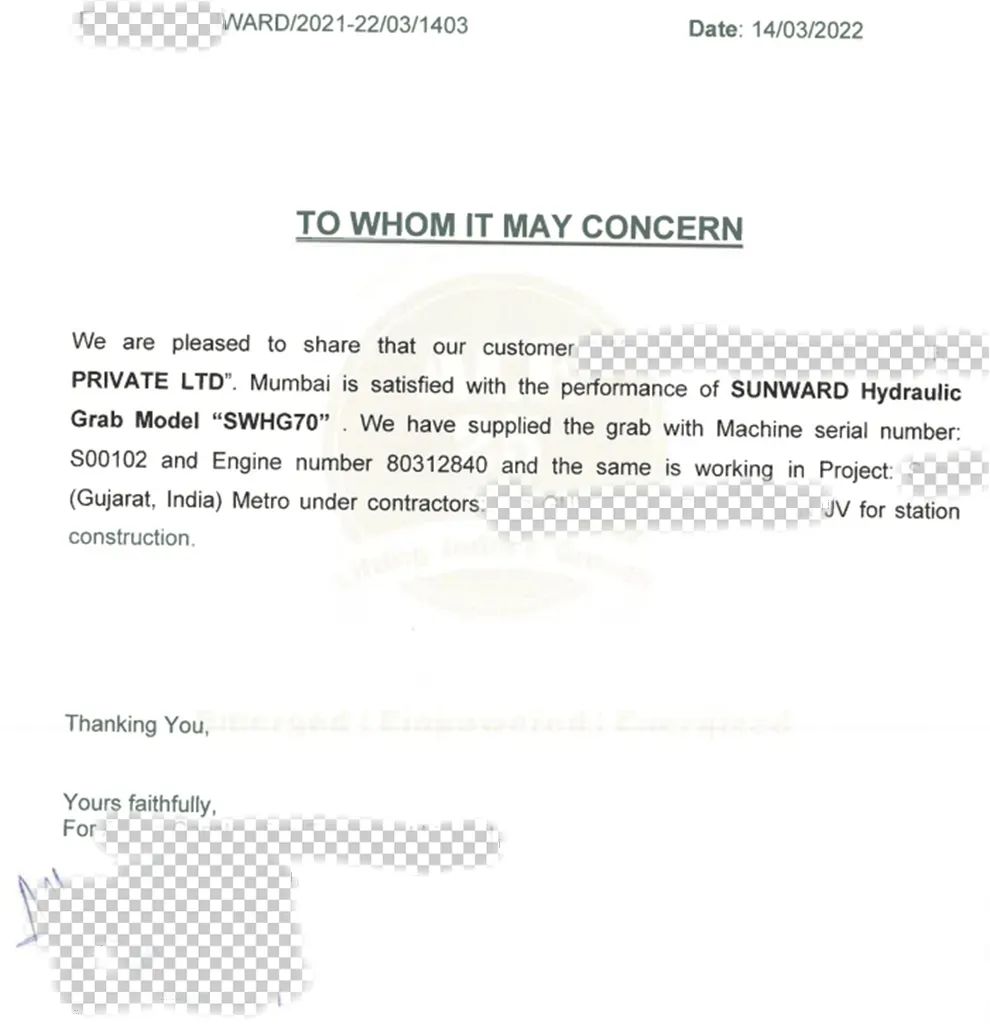 谢谢信！！！九州ku酷游智能SWHG70液压抓斗助力外洋基础施工获肯定