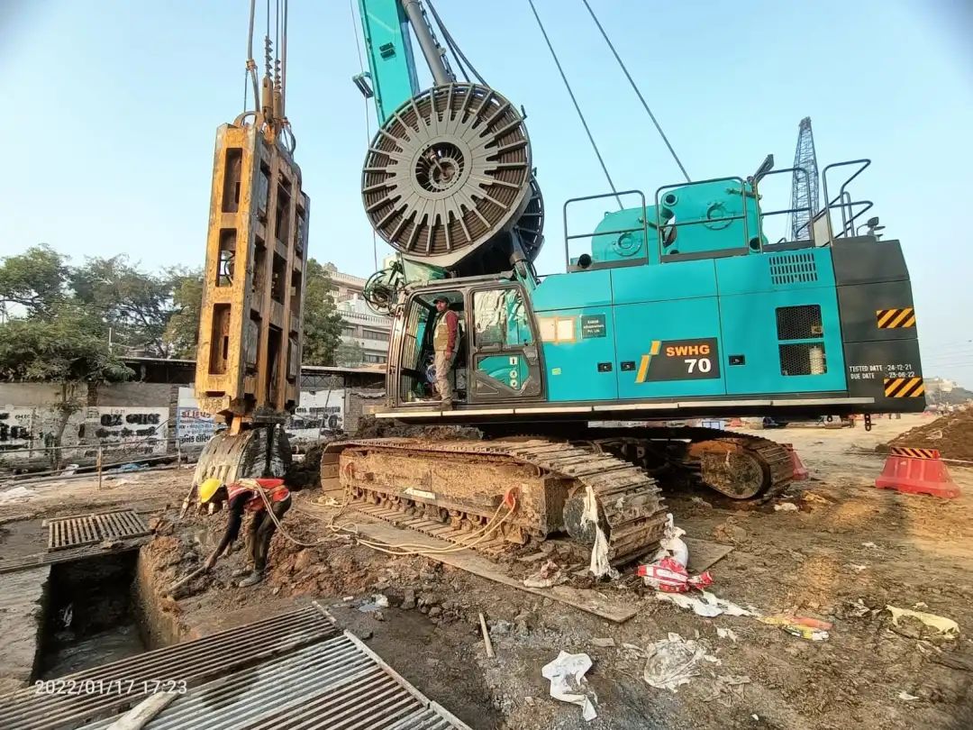 谢谢信！！！九州ku酷游智能SWHG70液压抓斗助力外洋基础施工获肯定