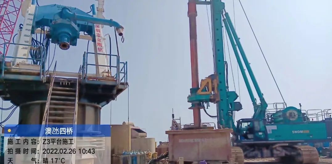 乘风破浪的旋挖钻机！！！九州ku酷游智能助建澳氹第四跨海大桥