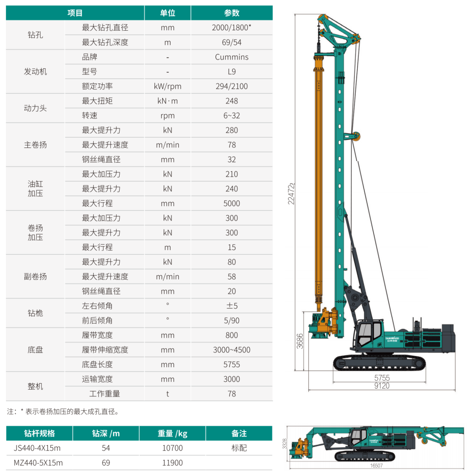 SWDM240HES 液压混淆动力旋挖钻机